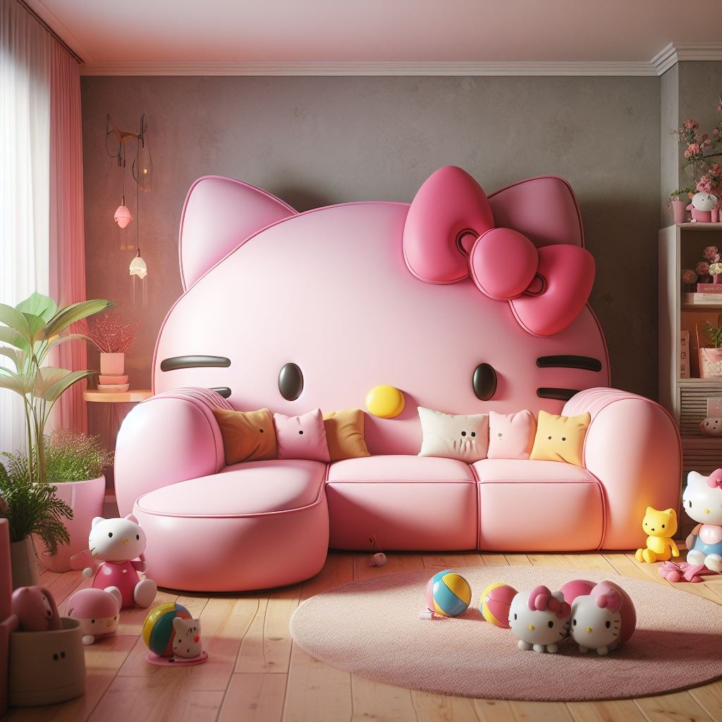 Sofa Design Inspired by the Shape of Hello Kitty: Embracing Whimsy and Comfort