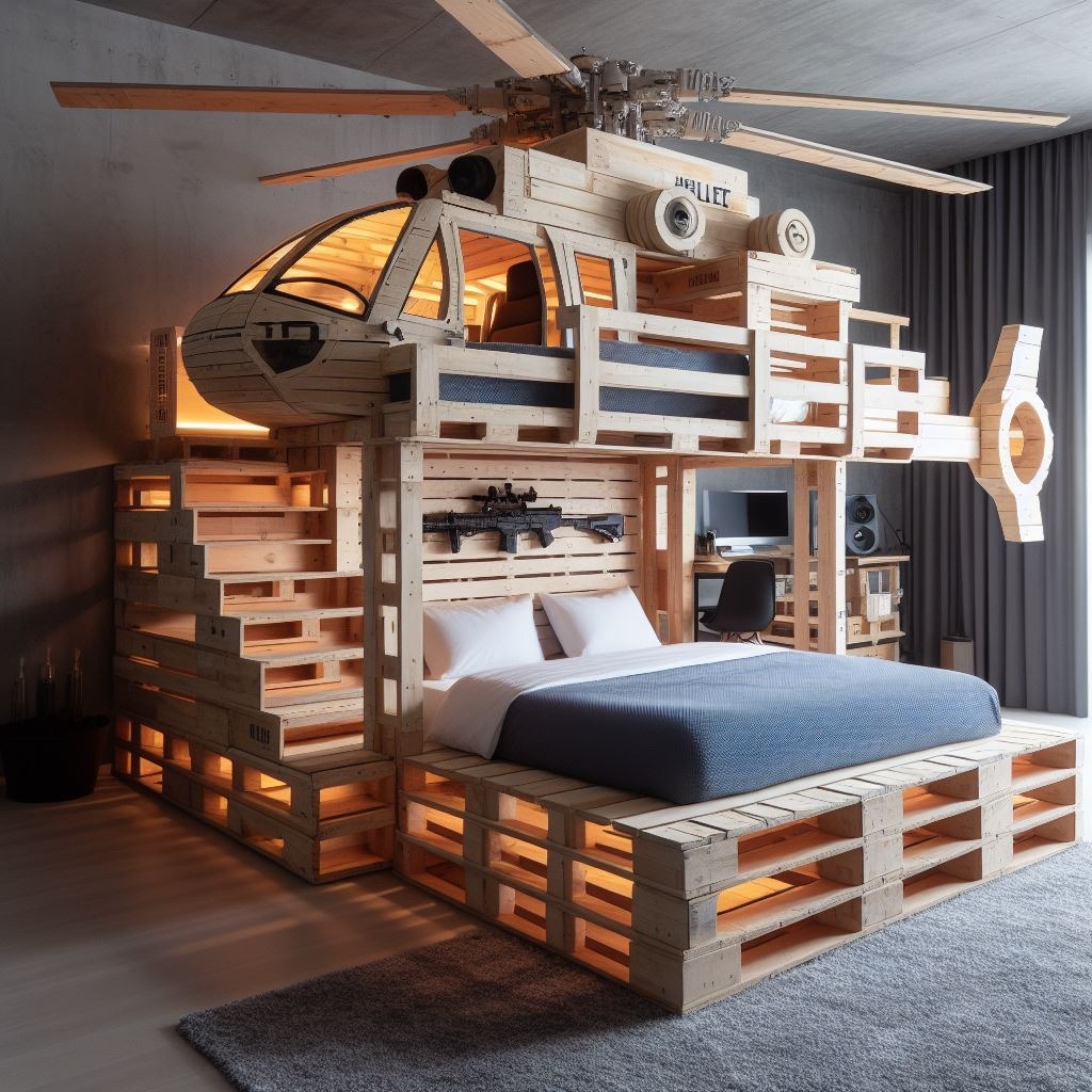 Reasons to Choose a Helicopter Inspired Pallet Wood Bunk Bed