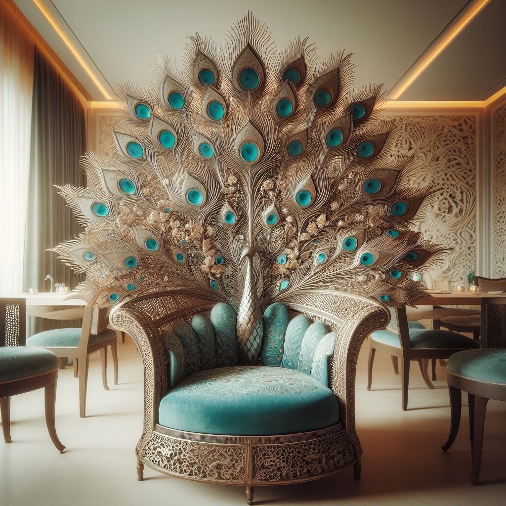 Peacock-Inspired Sofa Fabrics and Home Decor