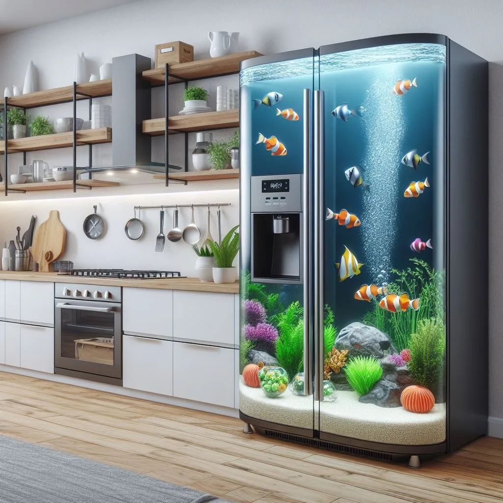 Dive into Freshness: Elevate Your Kitchen with an Aquarium Inspired Refrigerator