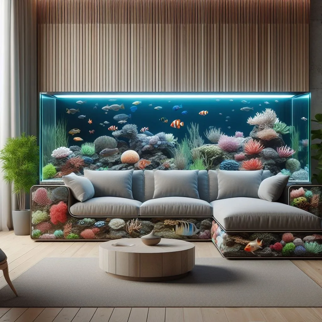 Stylish Sofa and Aquarium Combinations