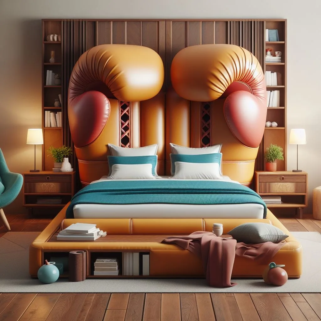 Boxing gloves beds in detail