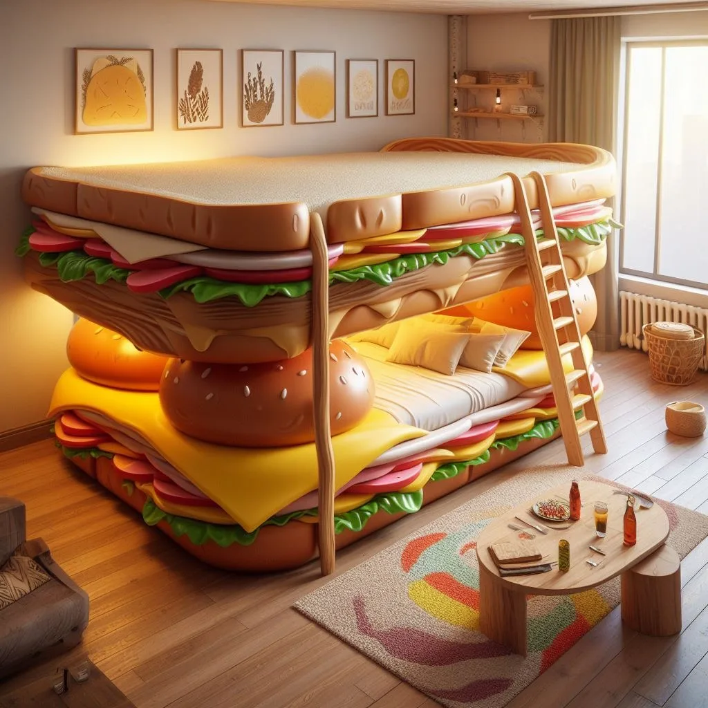 Unveiling the Burger-Themed Bunk Bed