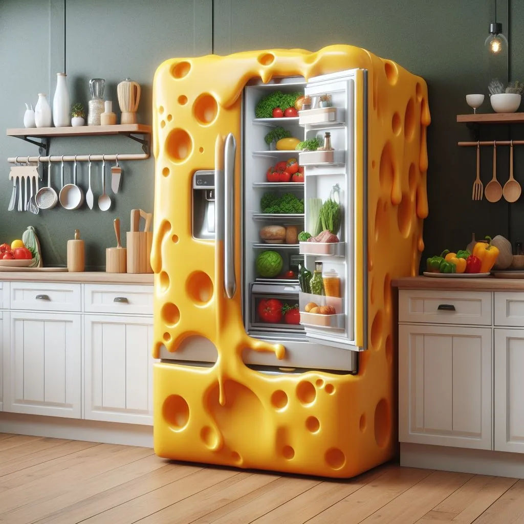 Cheese-Inspired Refrigerator: A Culmination of Technology and Tradition