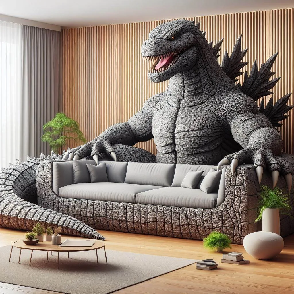Sink your teeth into luxury: The Godzilla Sofa is as comfortable as it is colossal