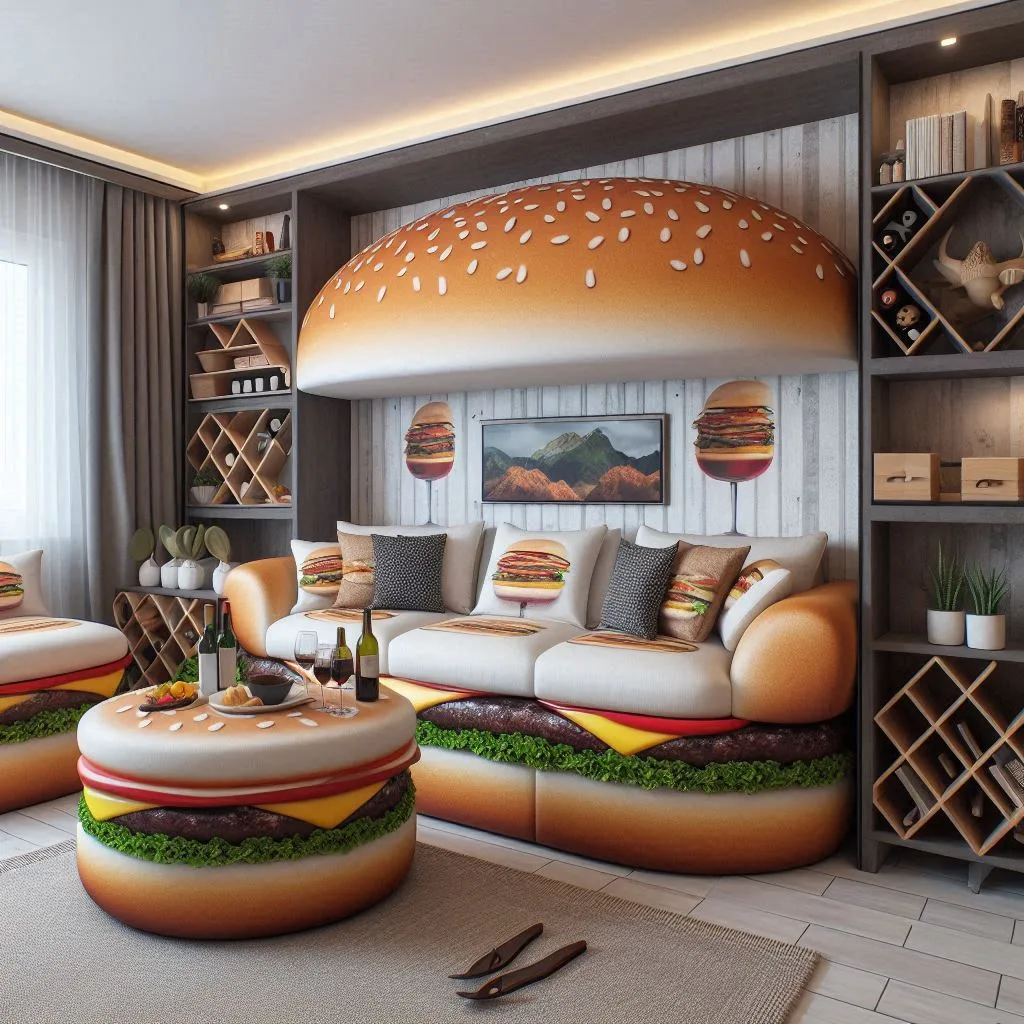 The Appeal of Hamburger-Inspired Living Rooms