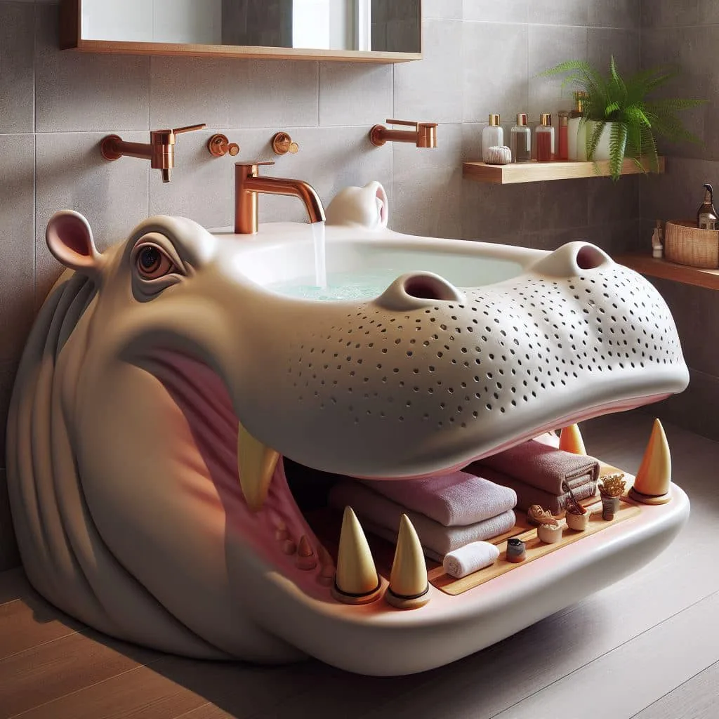 Dive into Hippo-Inspired Bathroom Decor: The Adorable Sink Edition