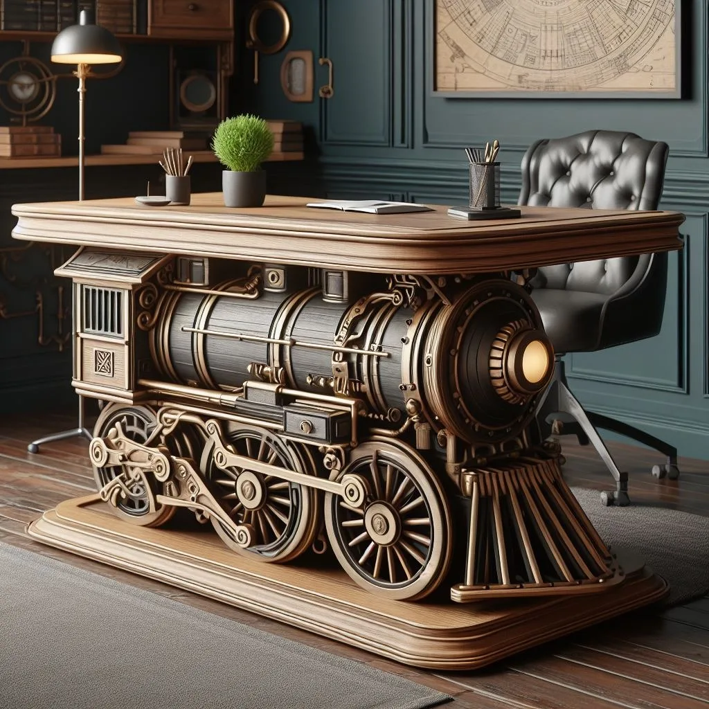 Unique Desk Ideas with Train Elements