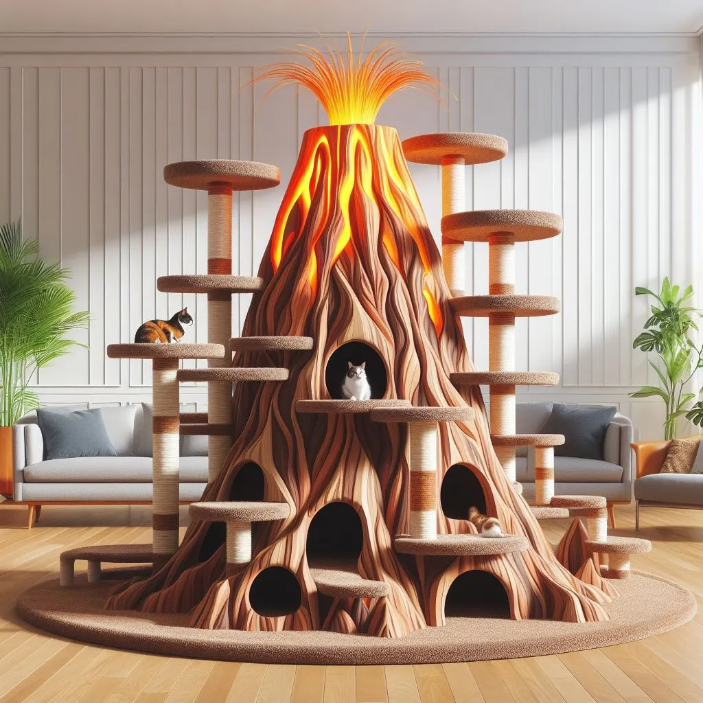 Unleashing the Fury of Nature: The Volcano Inspired Cat Tree
