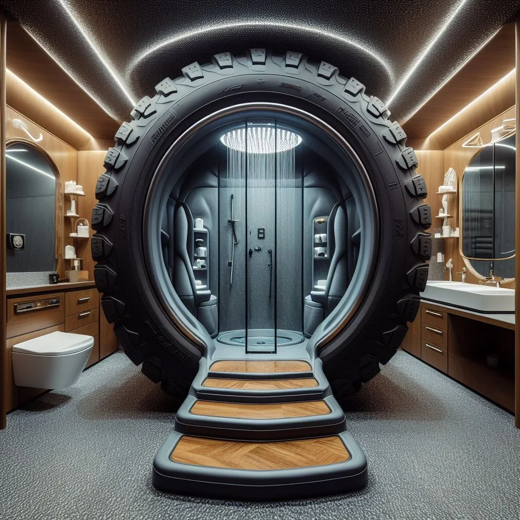 A Shower Shaped Like a Car Tire: Essential for Those Who Love the Outdoors