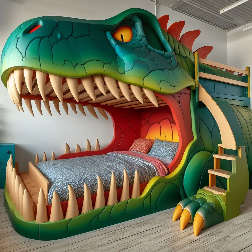 Revamp Your Room with Bunk Beds in the Shape of Dinosaurs