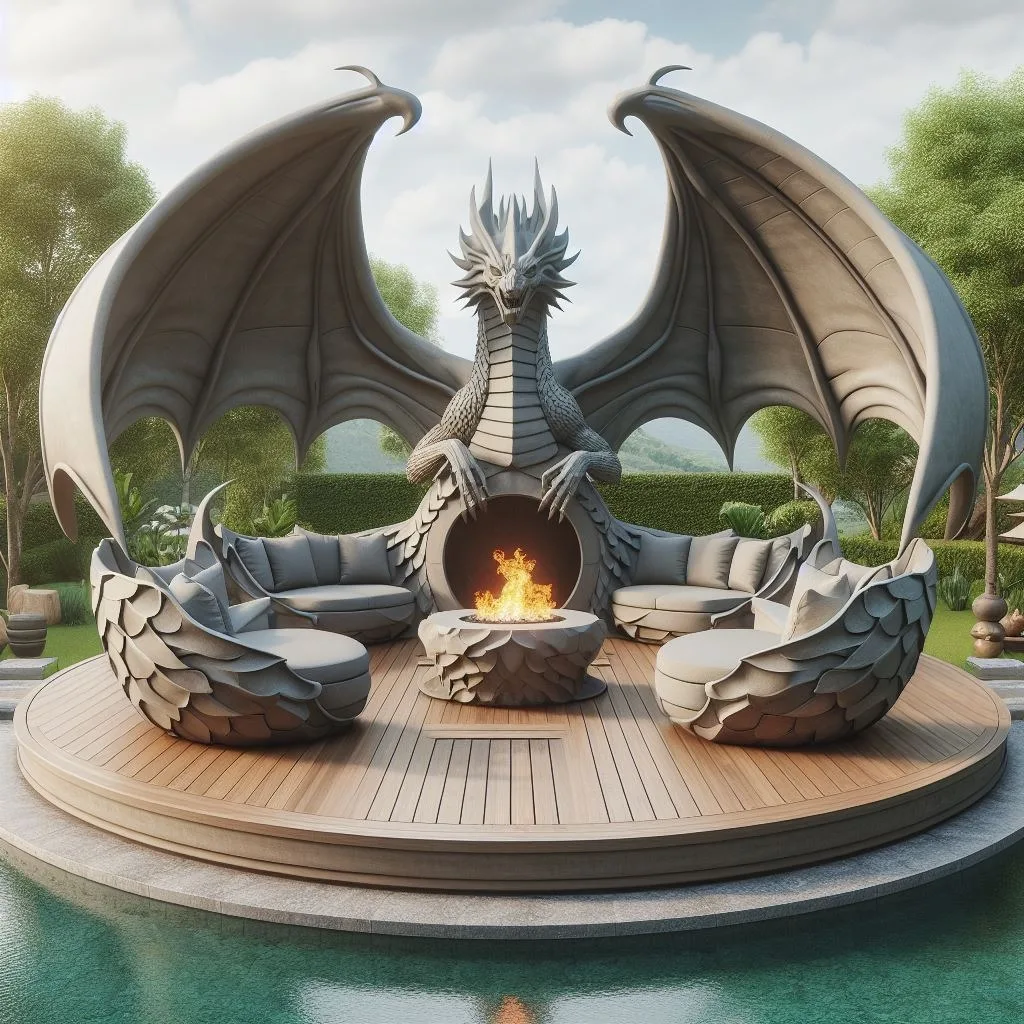 Unique Seating Ideas to Elevate Your Dragon Inspired Fire Pit Experience