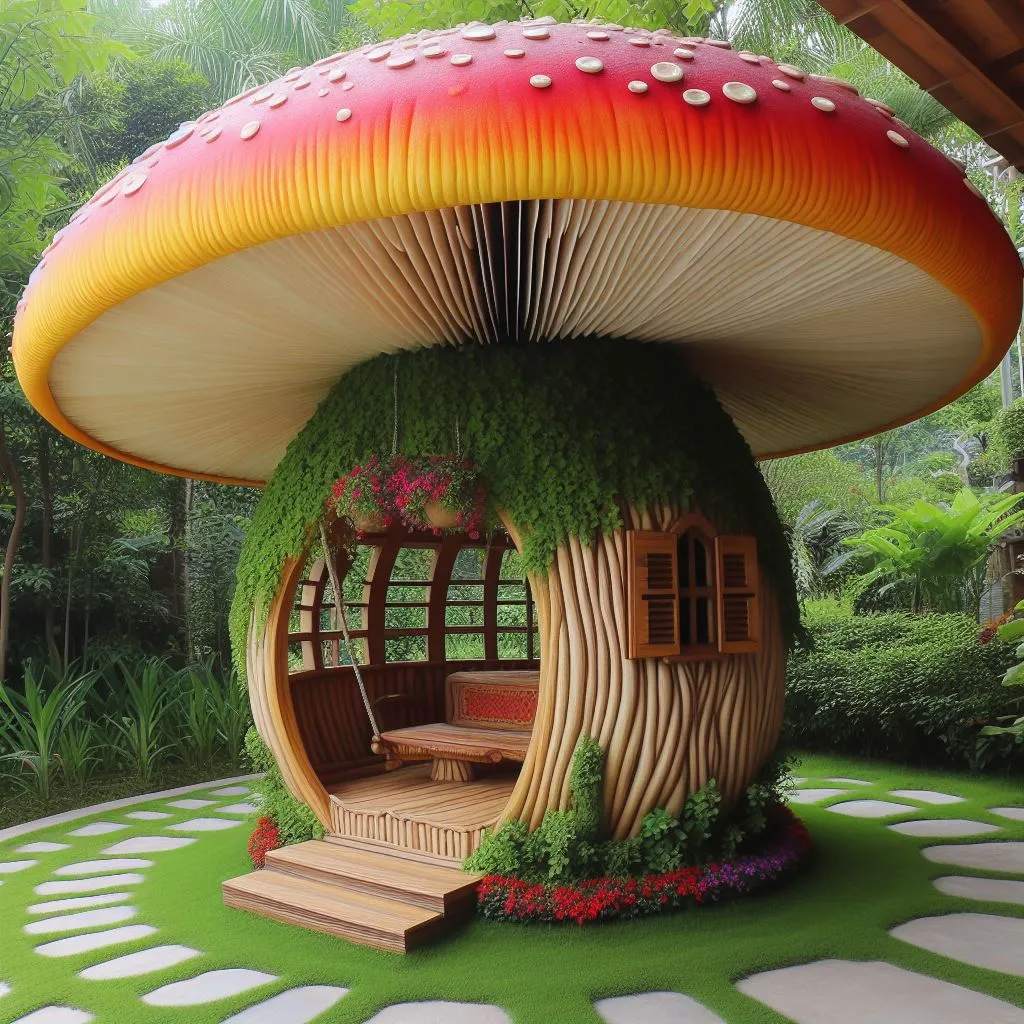 The Charm of Mushroom Shaped Garden Arbours