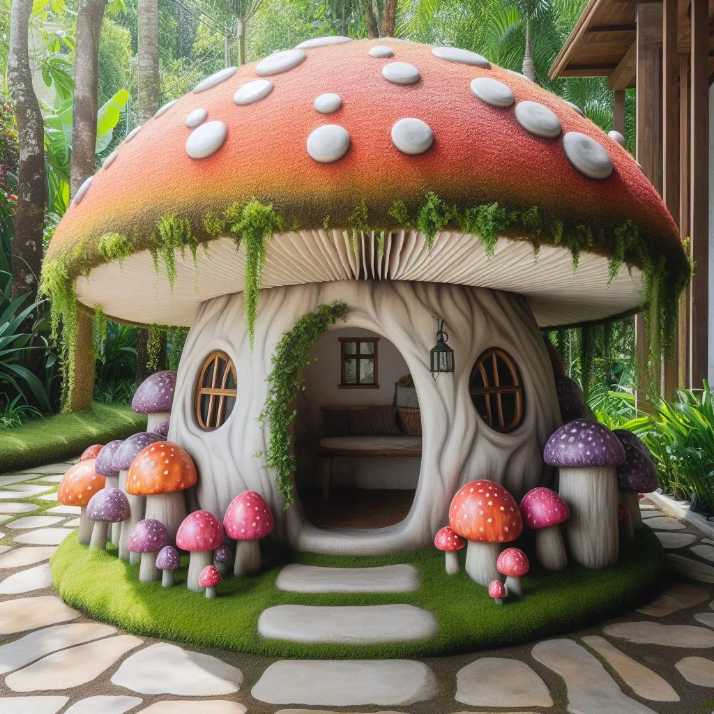 Enhance Your Garden with Enchanting Mushroom Shaped Garden Arbours