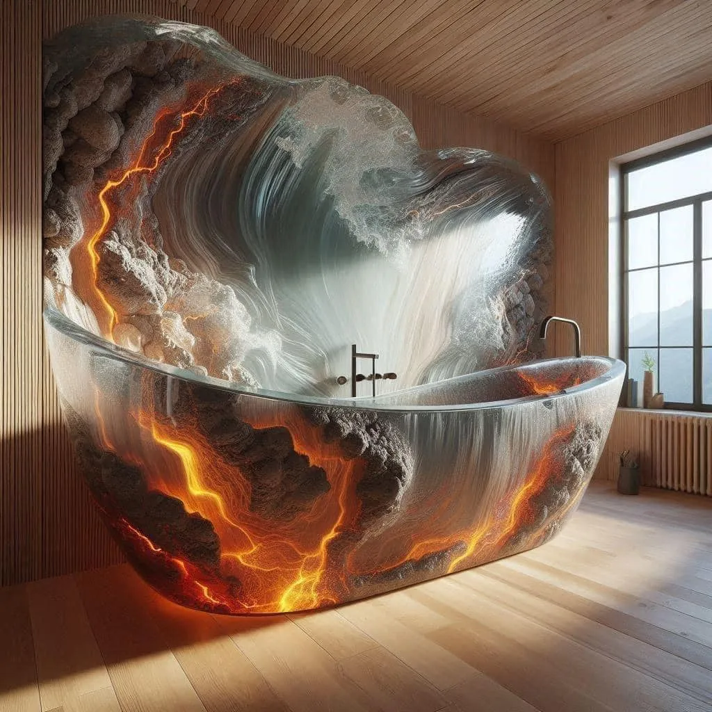 Transform Your Bathroom with Bathtubs Inspired by Volcanic Eruptions