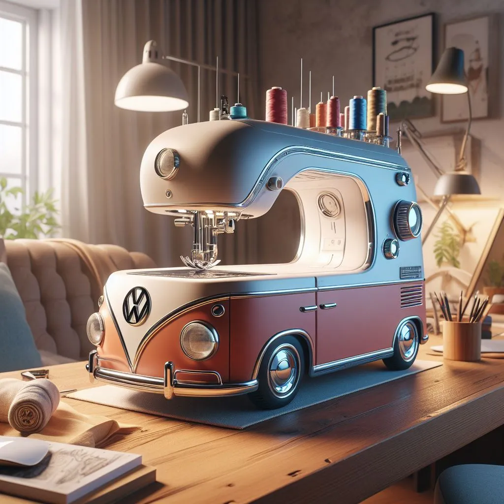 The Unique Blend of Craftsmanship and Innovation: Volkswagen Shaped Sewing Machine