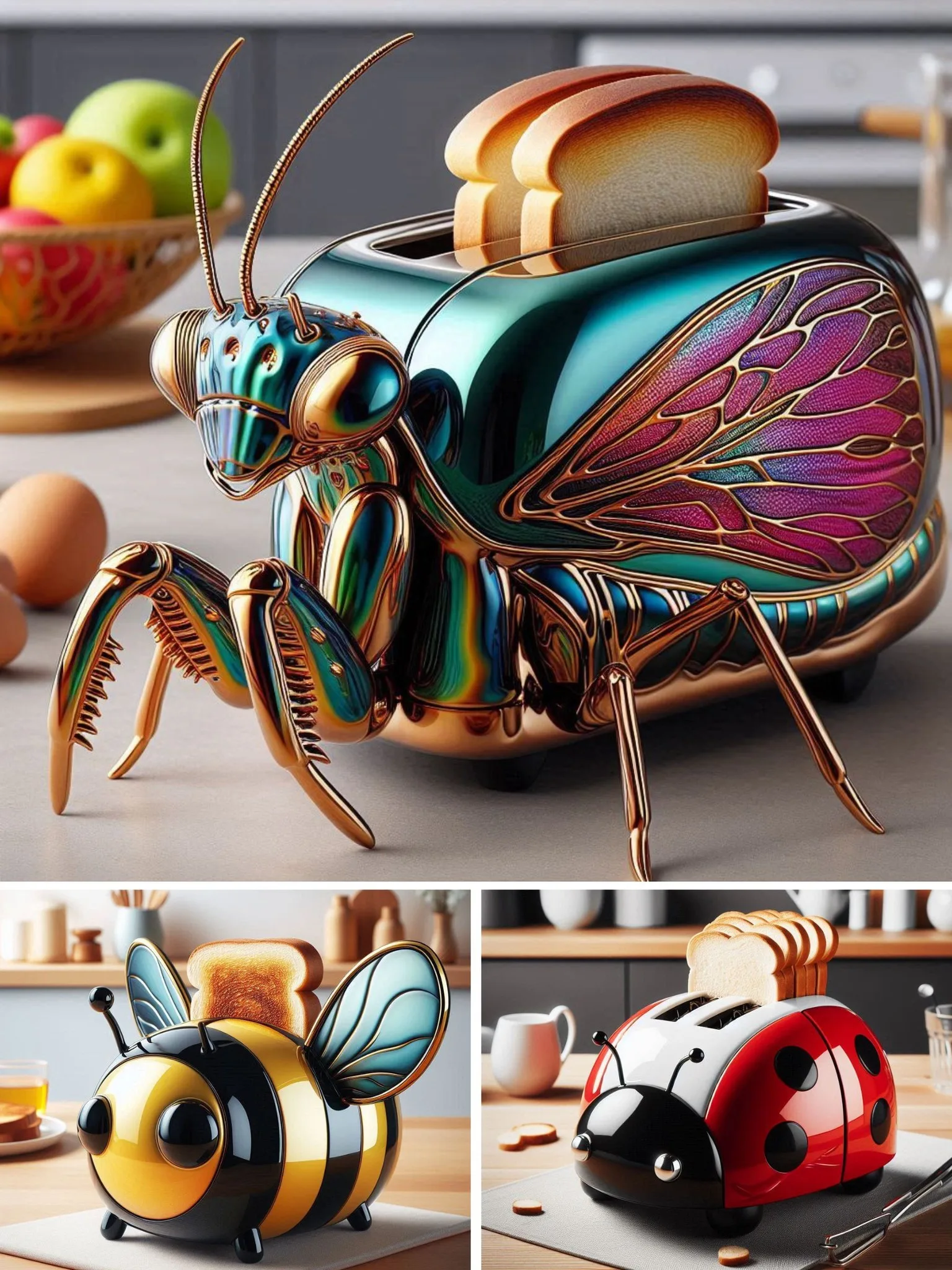 Exploring Nature Inspired 4 Slice Insect Design Toaster
