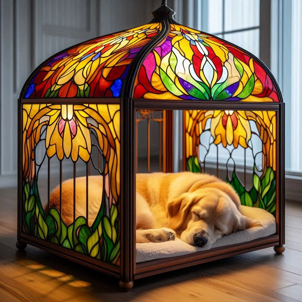 Luxurious Stained Glass Dog Beds: Fit for Royalty