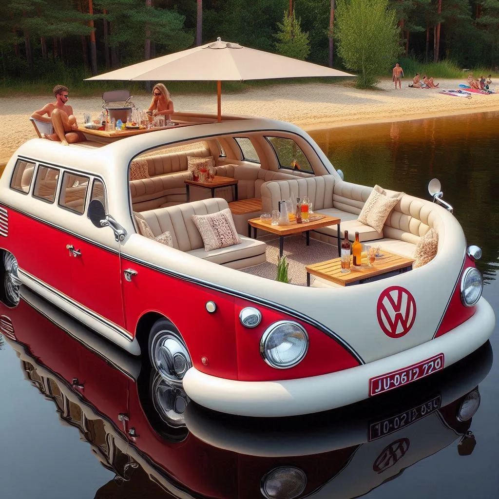 The Volkswagen Bus Inflatable Lounge Boat: A Floating Icon of Nostalgia and Innovation