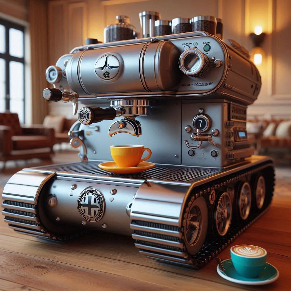 Tank-Shaped Coffee Makers with Removable Water Tanks