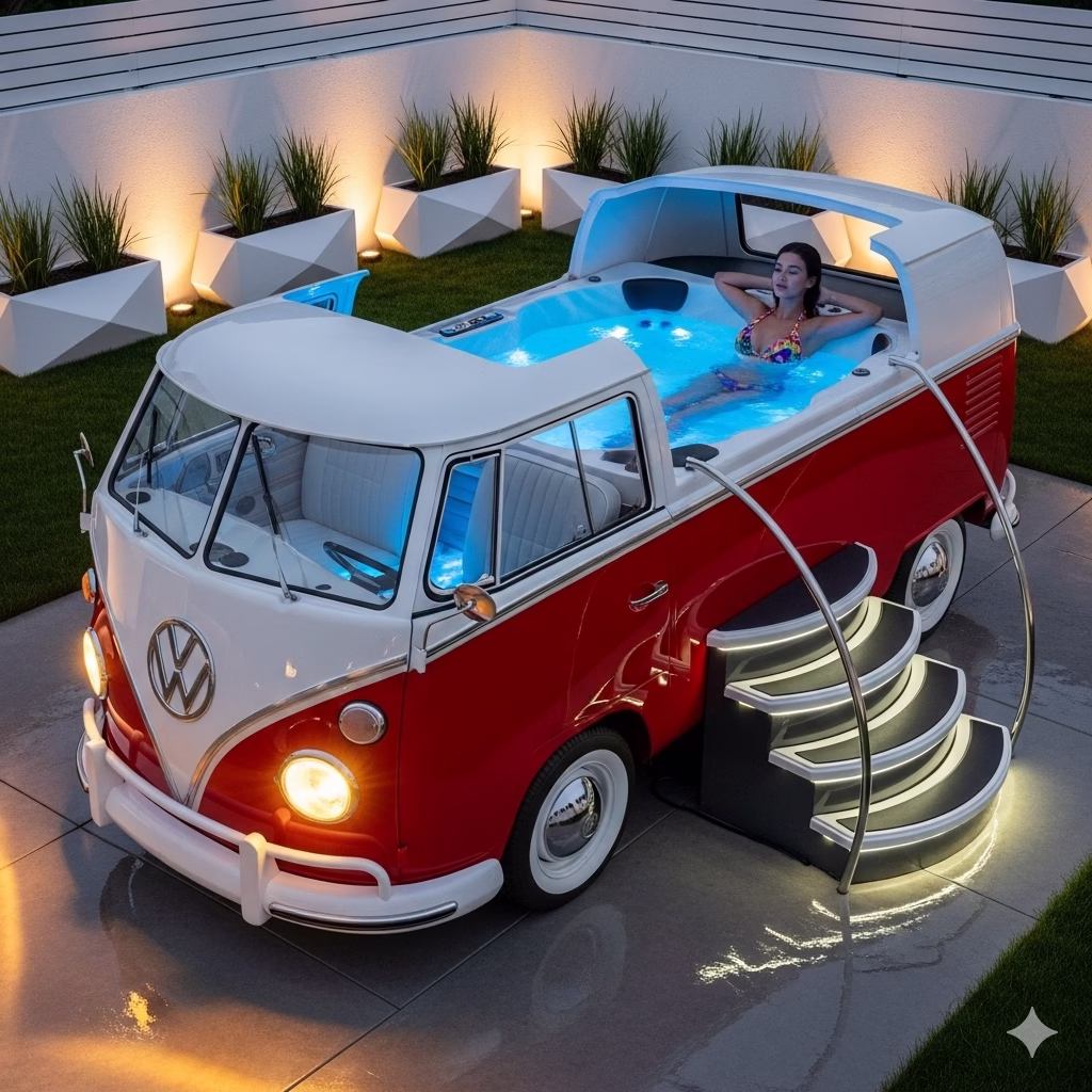 The Appeal of VW Bus Hot Tubs