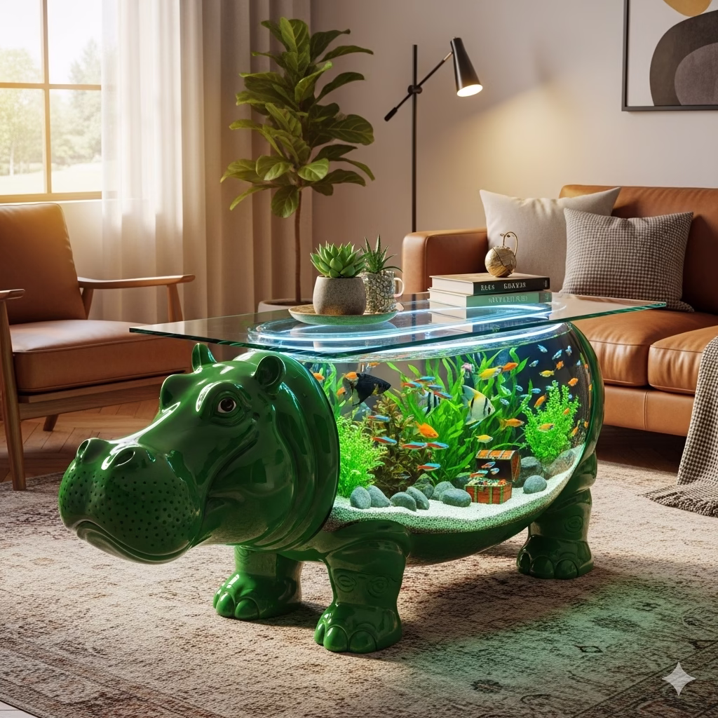 Hippo Aquarium Coffee Table: The Ultimate Statement Piece for Your Living Room