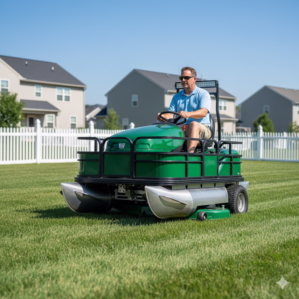 What Is a Pontoon Boat Riding Mower?
