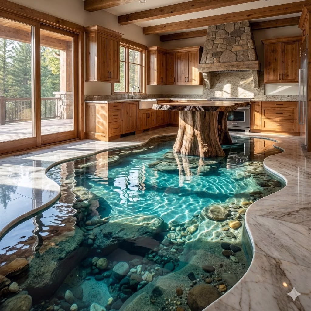 Popular Epoxy River Floor Design Ideas