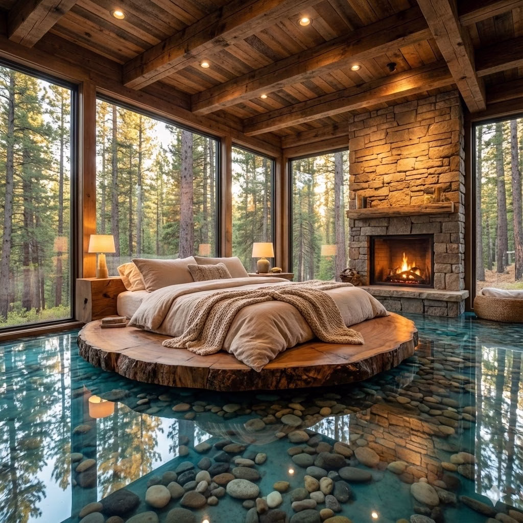 Popular Epoxy River Stone Floor Design Ideas