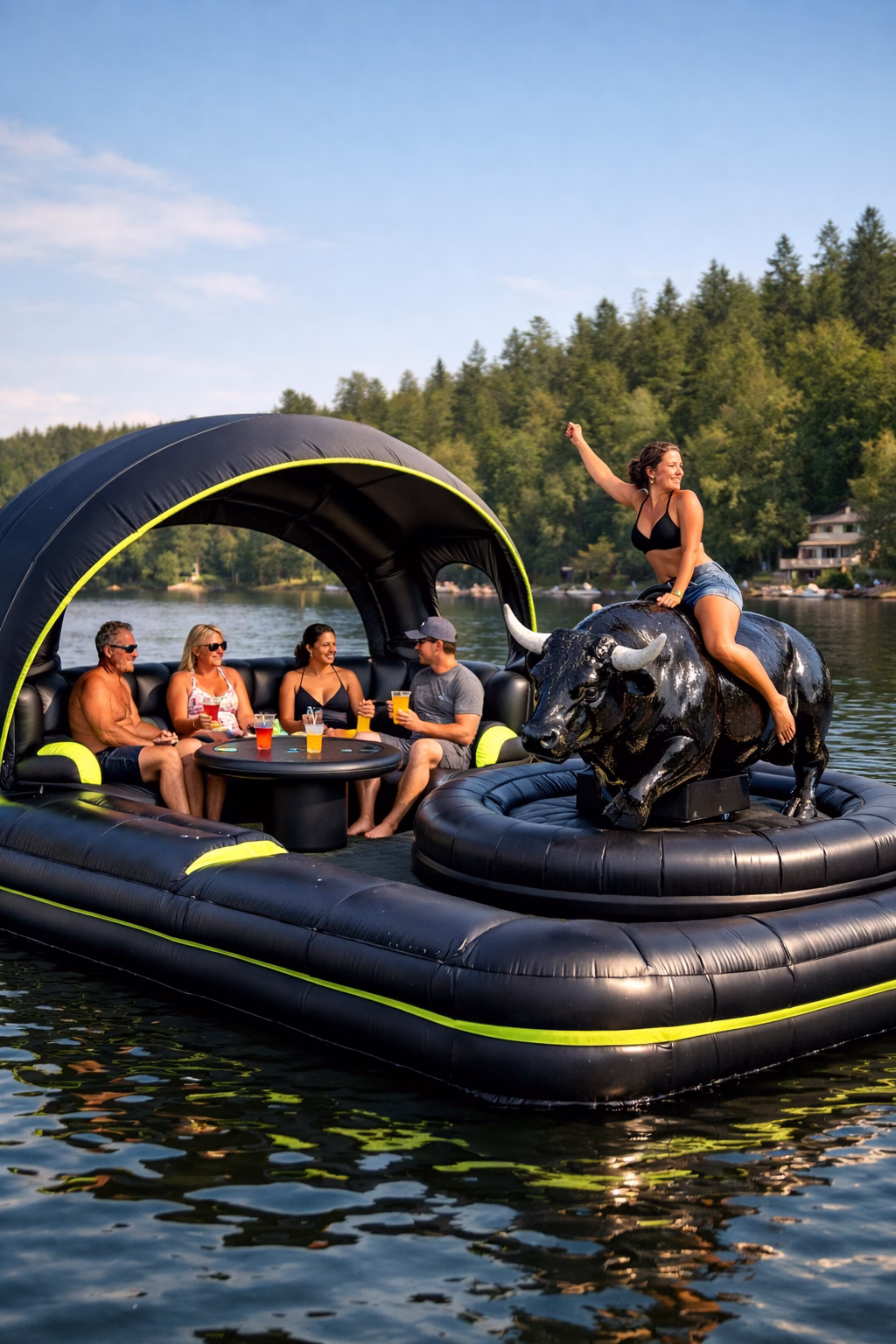 What Is an Inflatable Mechanical Bull Lake Float?