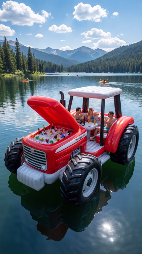 Inflatable Tractor Float: Ride the Waves in Farm-Fresh Style