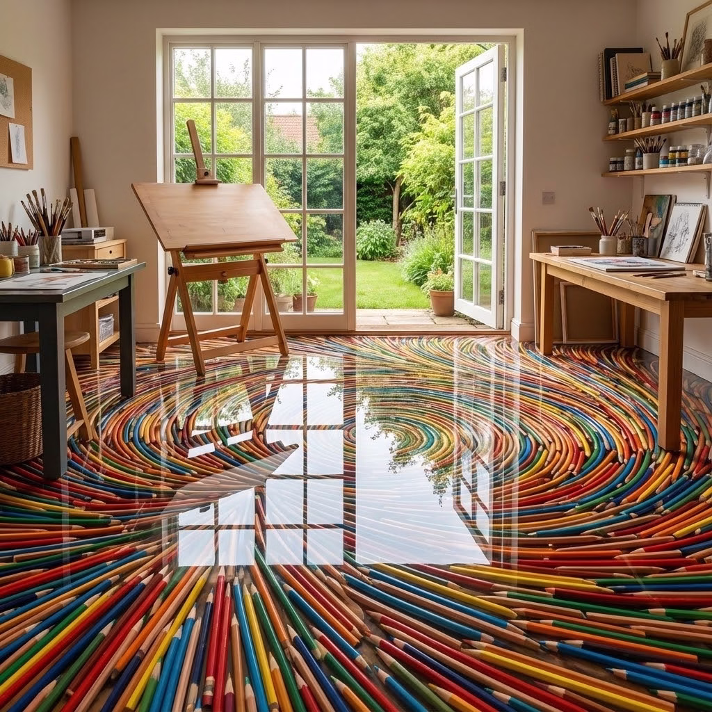 Pencil Epoxy Floor: Creative 3D Flooring That Transforms Any Space