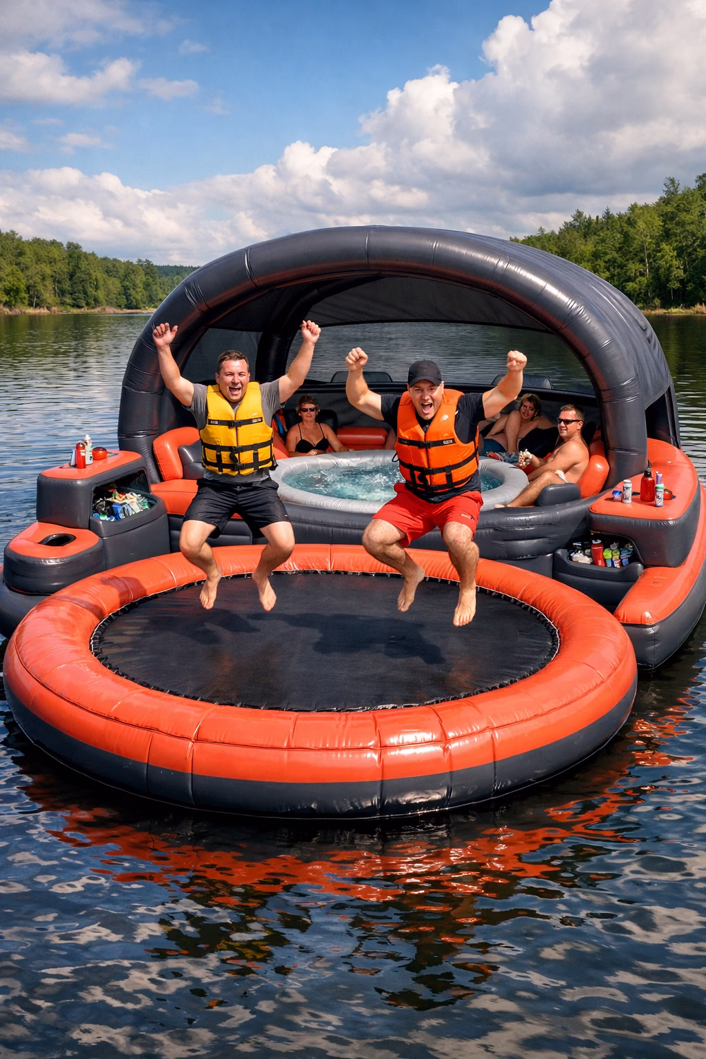 Trampoline Lake Party Float: Bounce Your Way to Ultimate Water Fun