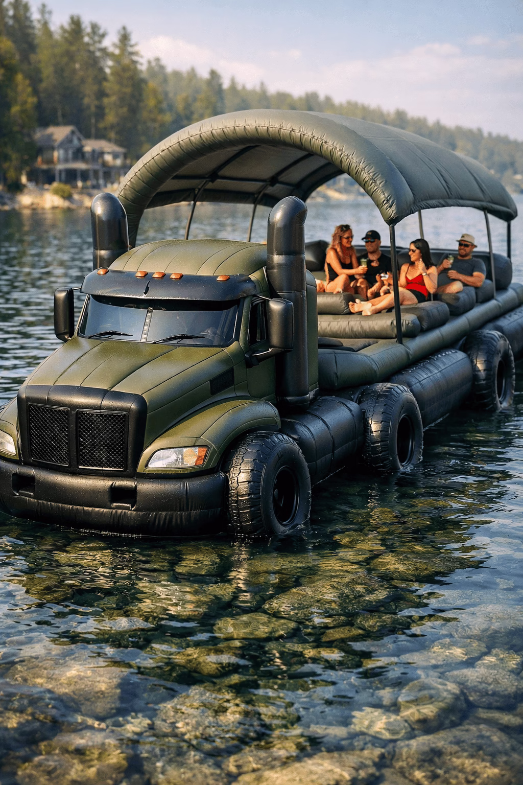 Semi-Truck Lake Party Float: Haul in the Fun This Summer