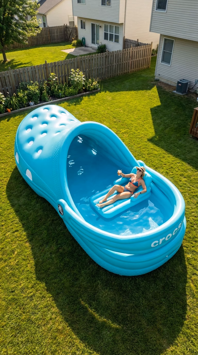How to Use a Giant Inflatable Crocs Pool