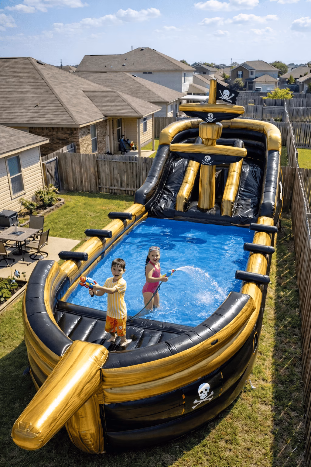 What Is a Giant Inflatable Pirate Ship Pool?