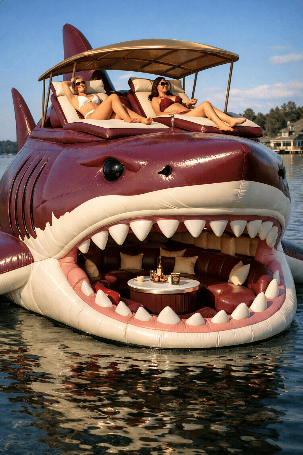 Inflatable Shark Luxury Float: Swim with Style and Sophistication