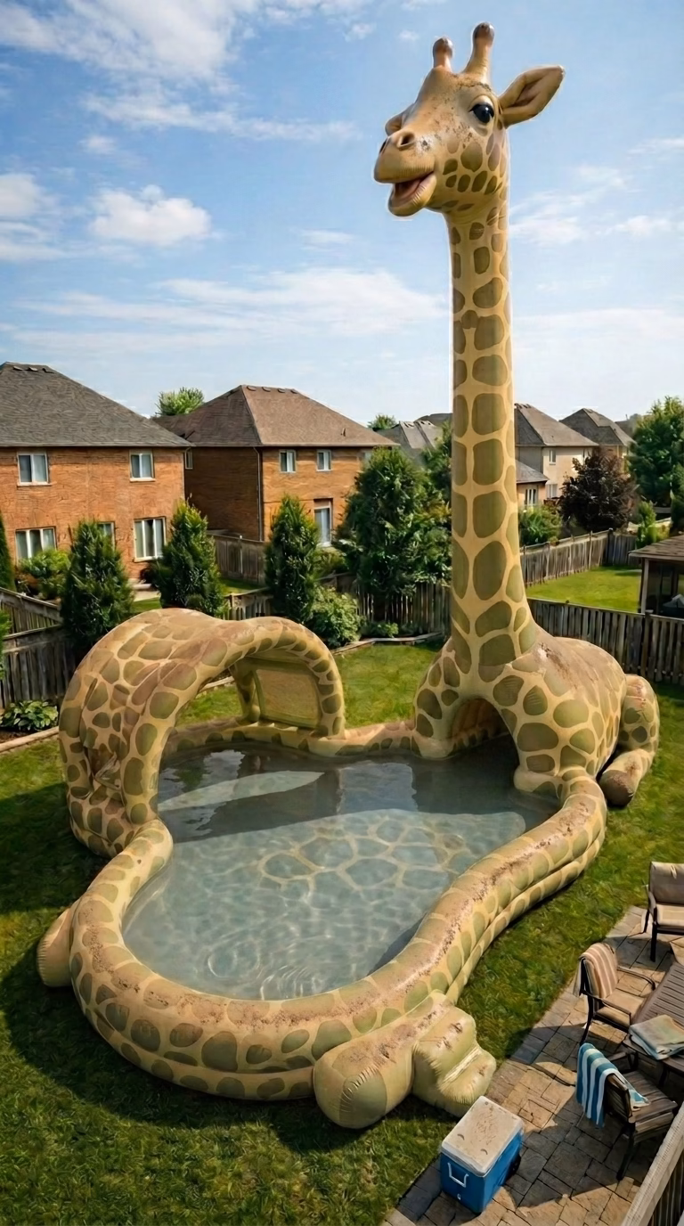 Giant Giraffe Pool Safety
