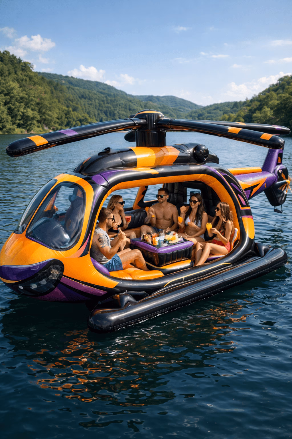 Inflatable Helicopter Lounger: Take Your Pool Day to New Heights