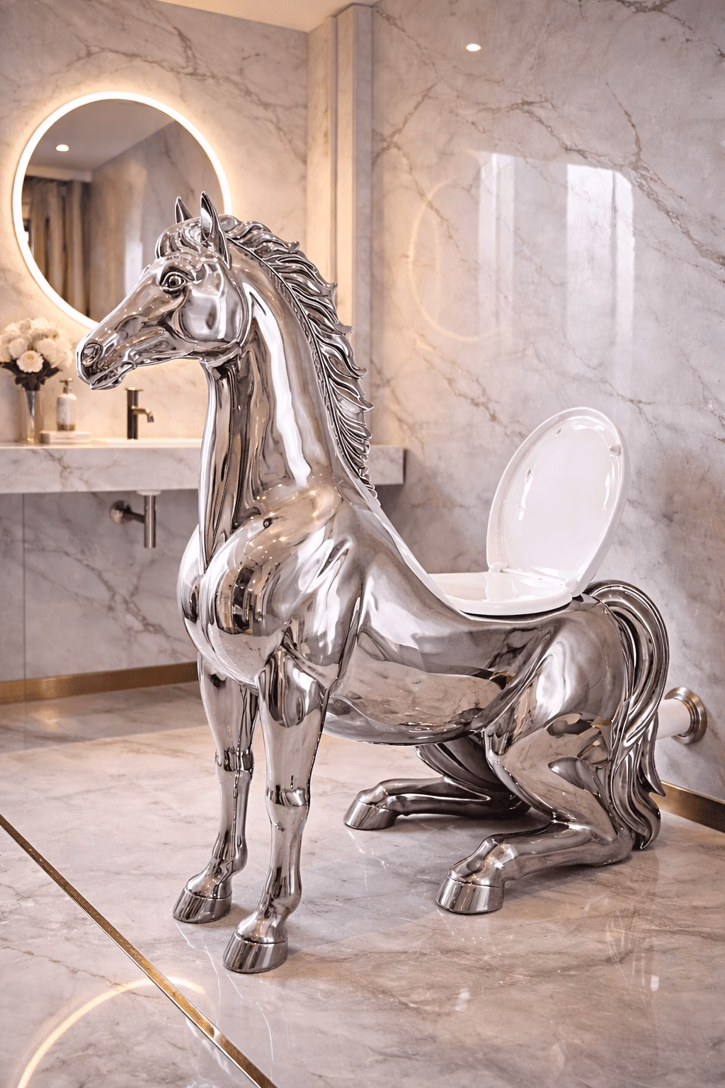 How to Style a Bathroom Around a Horse Toilet